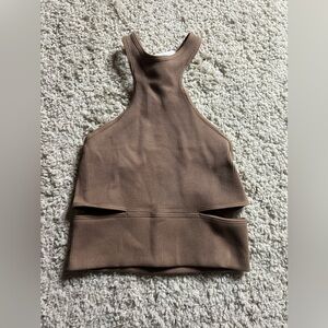 Women’s Ribbed Brown Tank Top Apricot Lane NWT